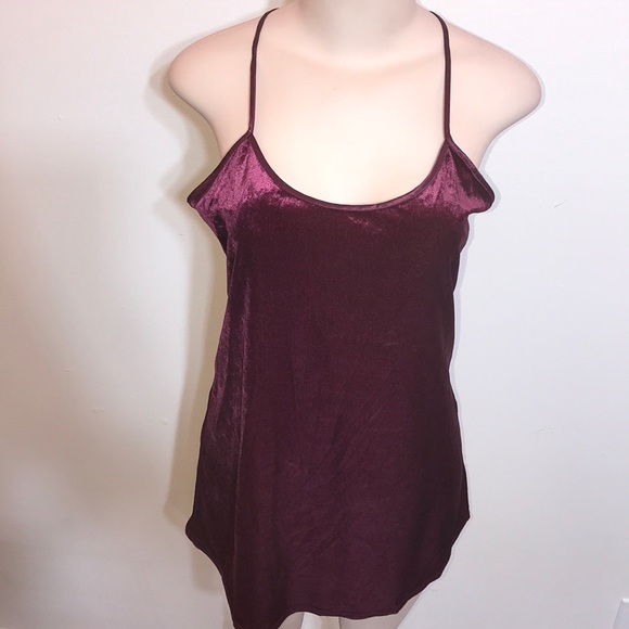 Vintage Crushed Red Velvet Lingerie Sleep Dress - Picture 5 of 11